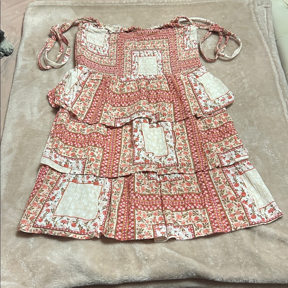 American Eagle Outfitters Red and Cream Mini Dress - Picture 9 of 11